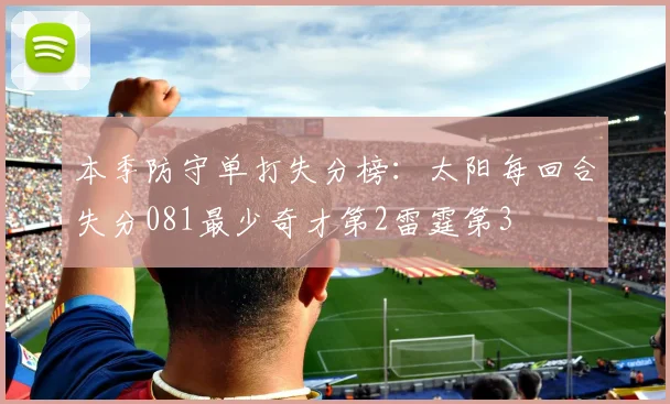 本季防守单打失分榜：太阳每回合失分081最少奇才第2雷霆第3